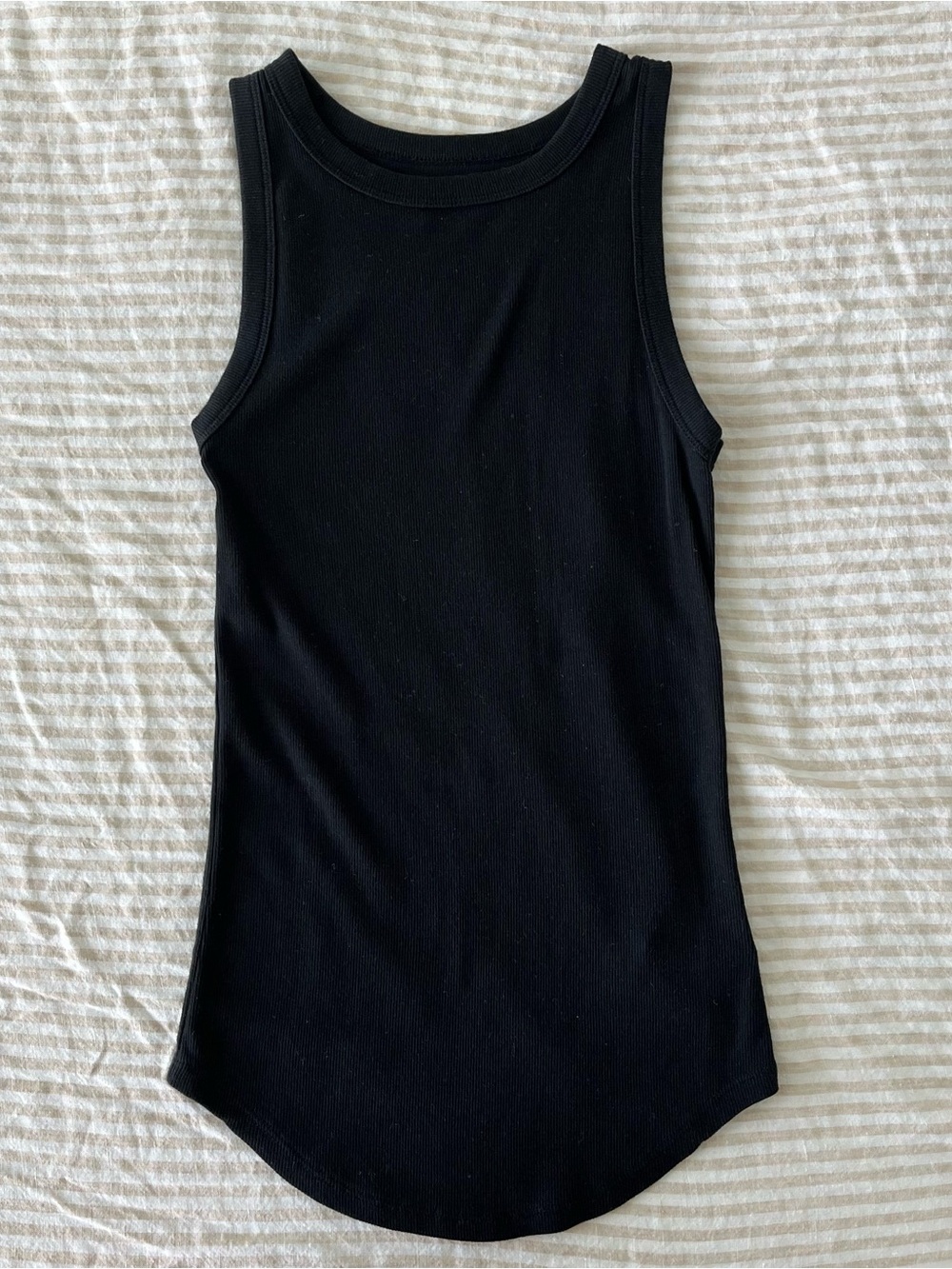 a new day Black Ribbed Tank Top